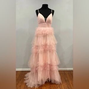 Light Pink Tiered Tulle Dress